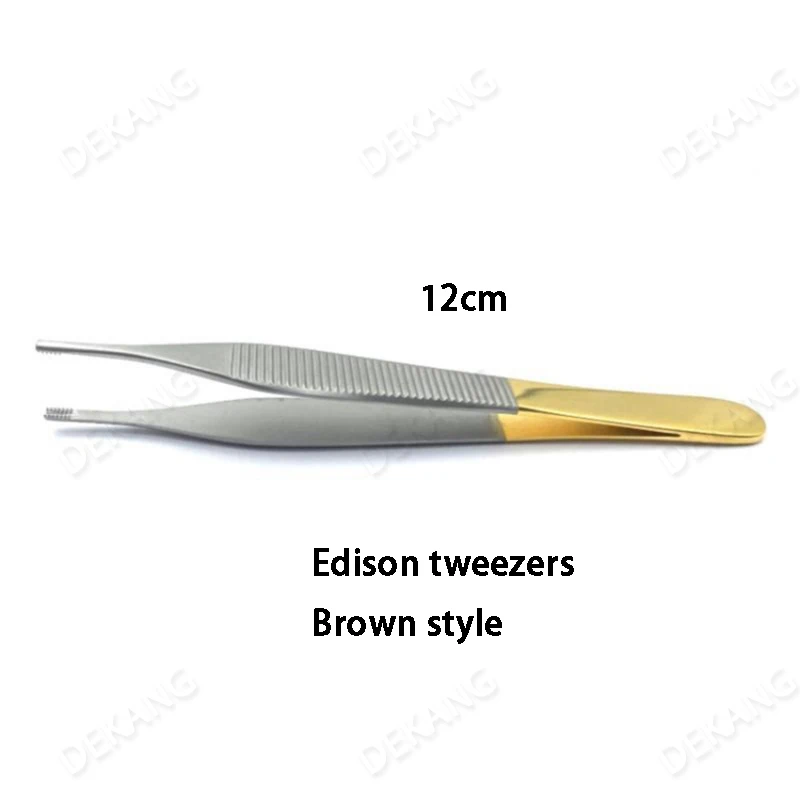 フック歯付きペットエジソンピンセット、歯とフック付きステンレス鋼ピンセット