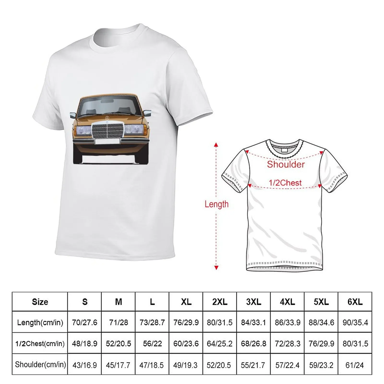 Gold MB W123 illustration Classic T-Shirt anime t shirts for man t shirt custom print T-Shirt