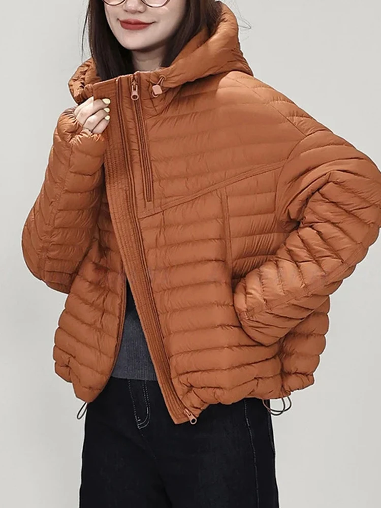 

Women's Warmth-Insulating Hooded Lightweight Cotton Jaet Casual Sle Winter Outerwear Thin Coat Commute Faion