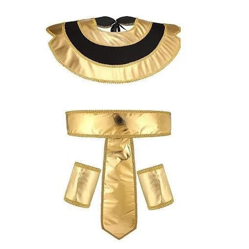 Egyptische kostuumaccessoires set Egyptische farao-hoofddeksel Egyptische kraag polsbandjes voor Halloween rollenspel cosplay