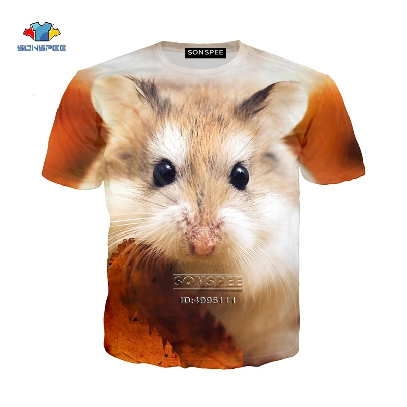 Funny Cute Animal Hamster 3D Print Men's T-Shirts Women Tshirt T shirt Casual Short sleeve Hip Hop Tops Oversized Tee Shirt