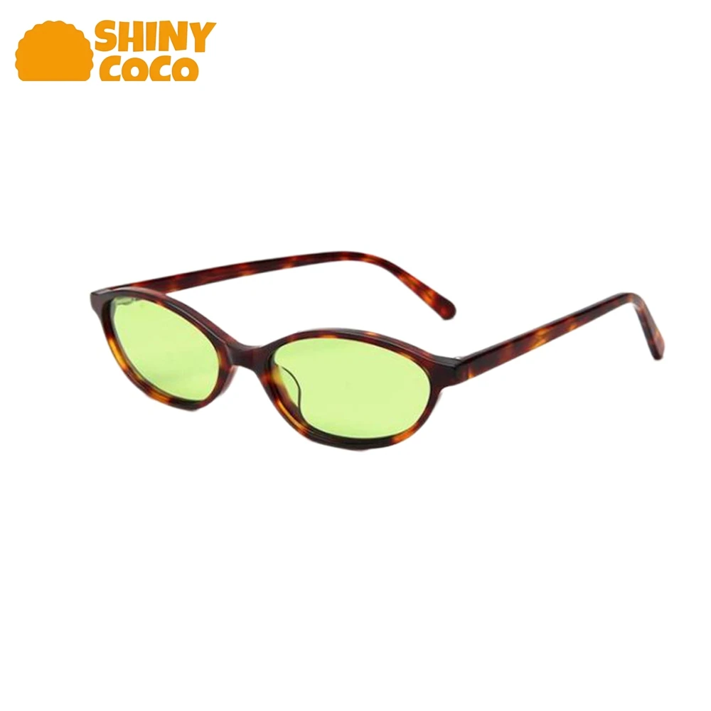

ShinyCoCo Luxury Brand Retro Conical Leopard Print Small Face Small Frame Sheet Metal Sunglasses With Uv Protection