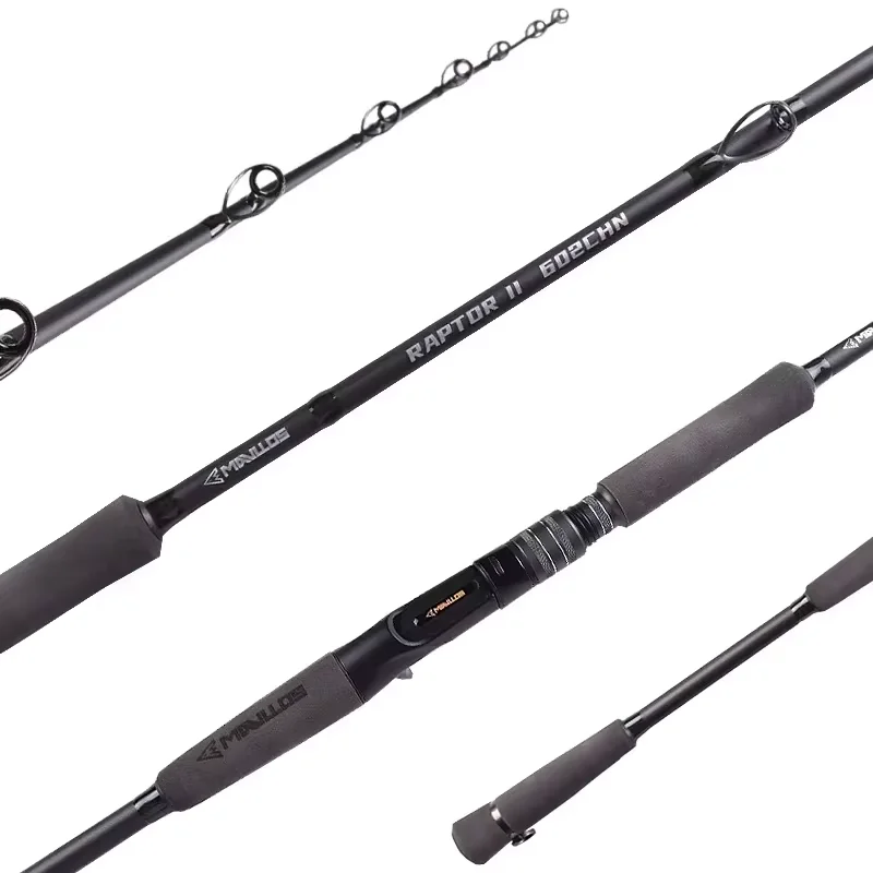 Mavllos RaptorII caña de pescar Jigging, punta M de carbono, señuelo 80-250g línea 20-50LB caña giratoria de pesca de atún de agua salada