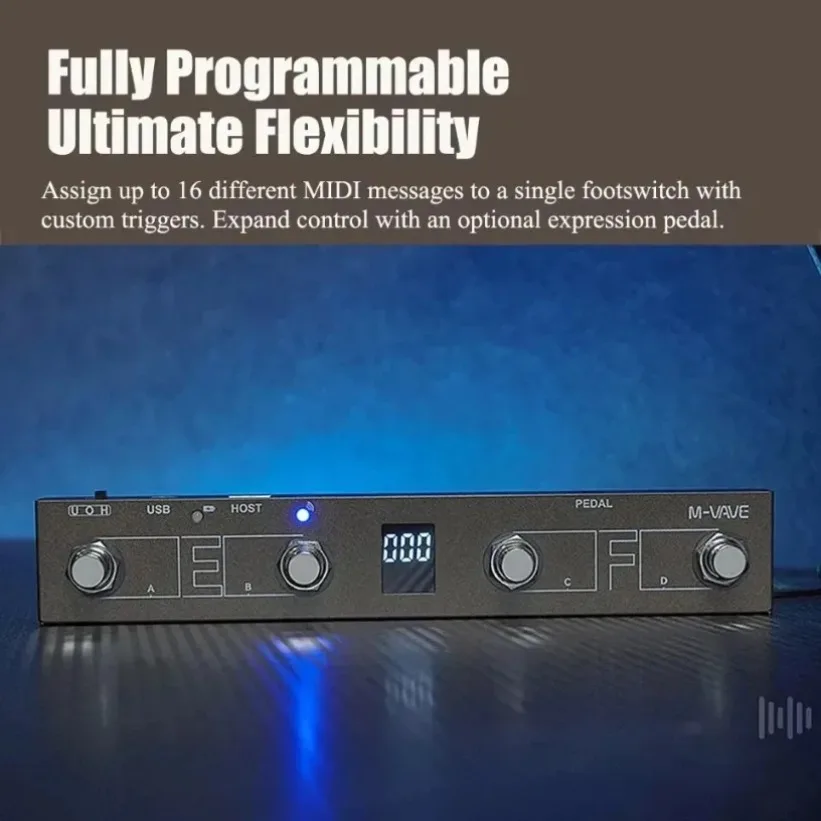 M-VAVE Chocolate Plus USB MIDI Foot Controller 4 Switch OLED Bluetooth Host Power Programmable For Guitar Effects Synth App OTA view 6
