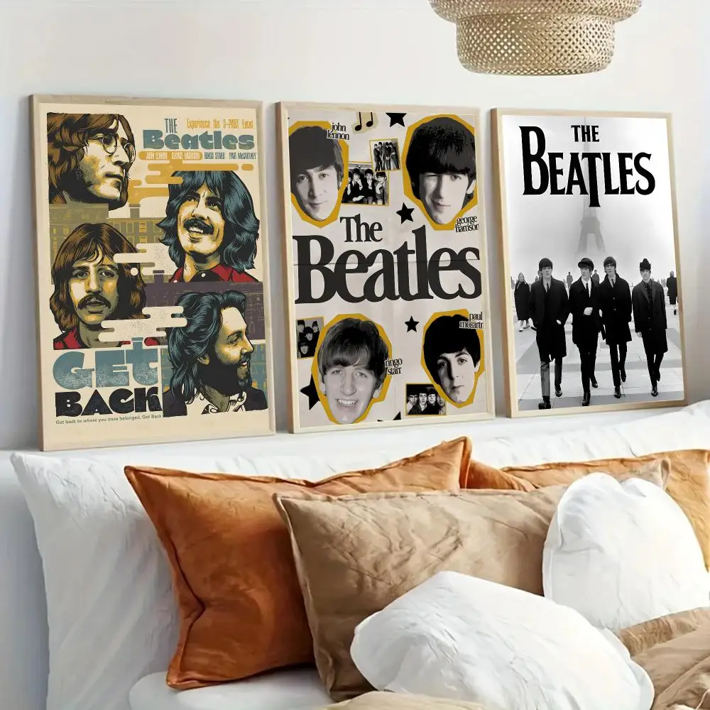 The B-Beatles Band Poster Modern Home Living Bedroom Bar Hallway Waterproof Wall Art Aesthetic Decor
