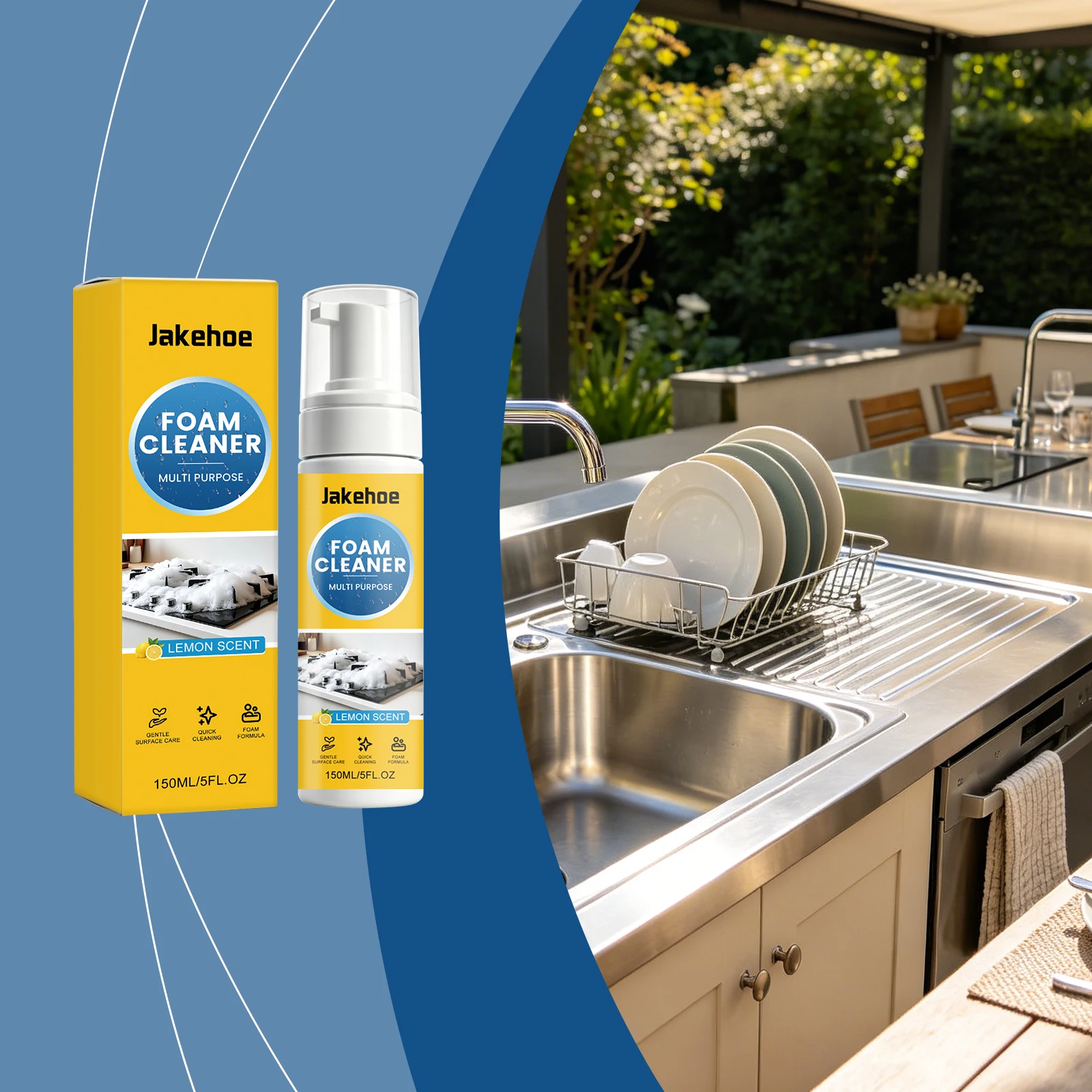 Jakehoe Multi-Purpose Foam Cleaner Remover For Kitchen Bathroom Powerful All Round Stain Removal Dissolve Grease And Limescale