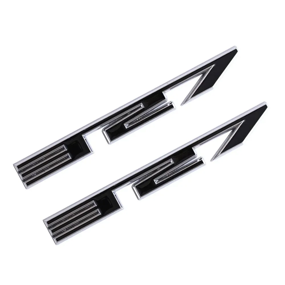 

2 Pieces Black 327 Metal Alloy Chrome Emblem Car Body Fender Lid Trunk Door Rear Badge Stickers Universal Accessories