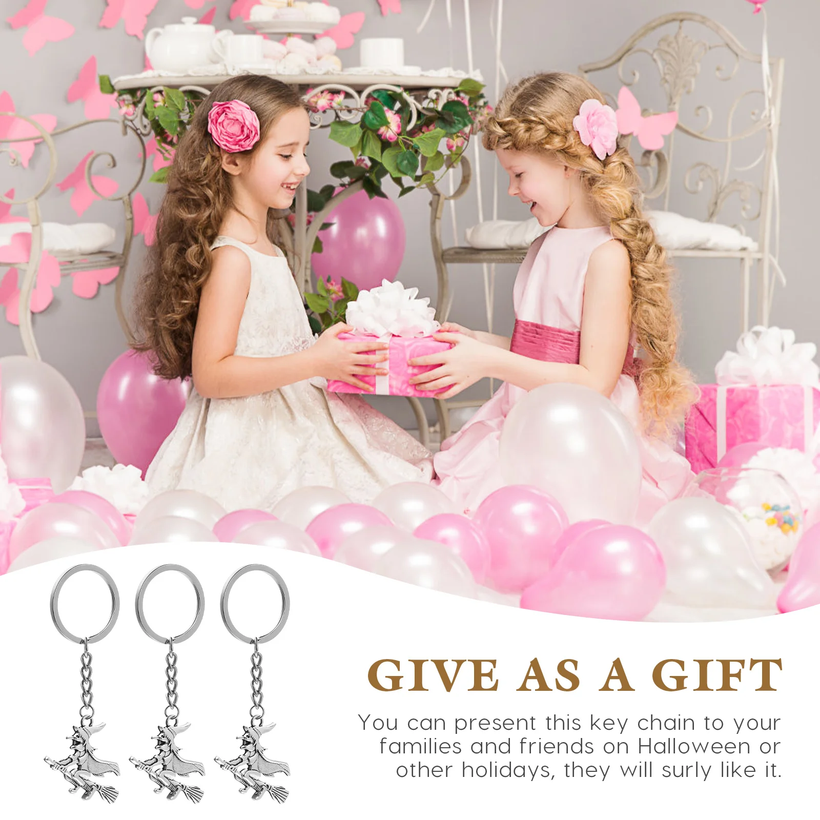 3 Pcs Choker Necklaces for Woman Witch Decor Key Chain Pendant Backpack Keychain Halloween