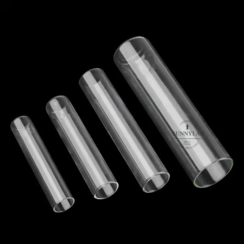 5Pcs Clear Glass Test Tube DIA 20/25/30mm Length 100/120/150/200mm Flat Bottom Test Tube With Cork