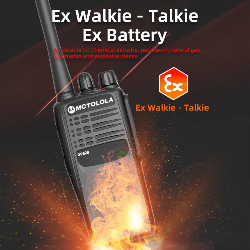 MOTOLOLA EX Explosion-Proof Walkie Talkie GP328 with a Battery Life of 15 Days, Suitable for Industrial Two-Way Radios in Chemi