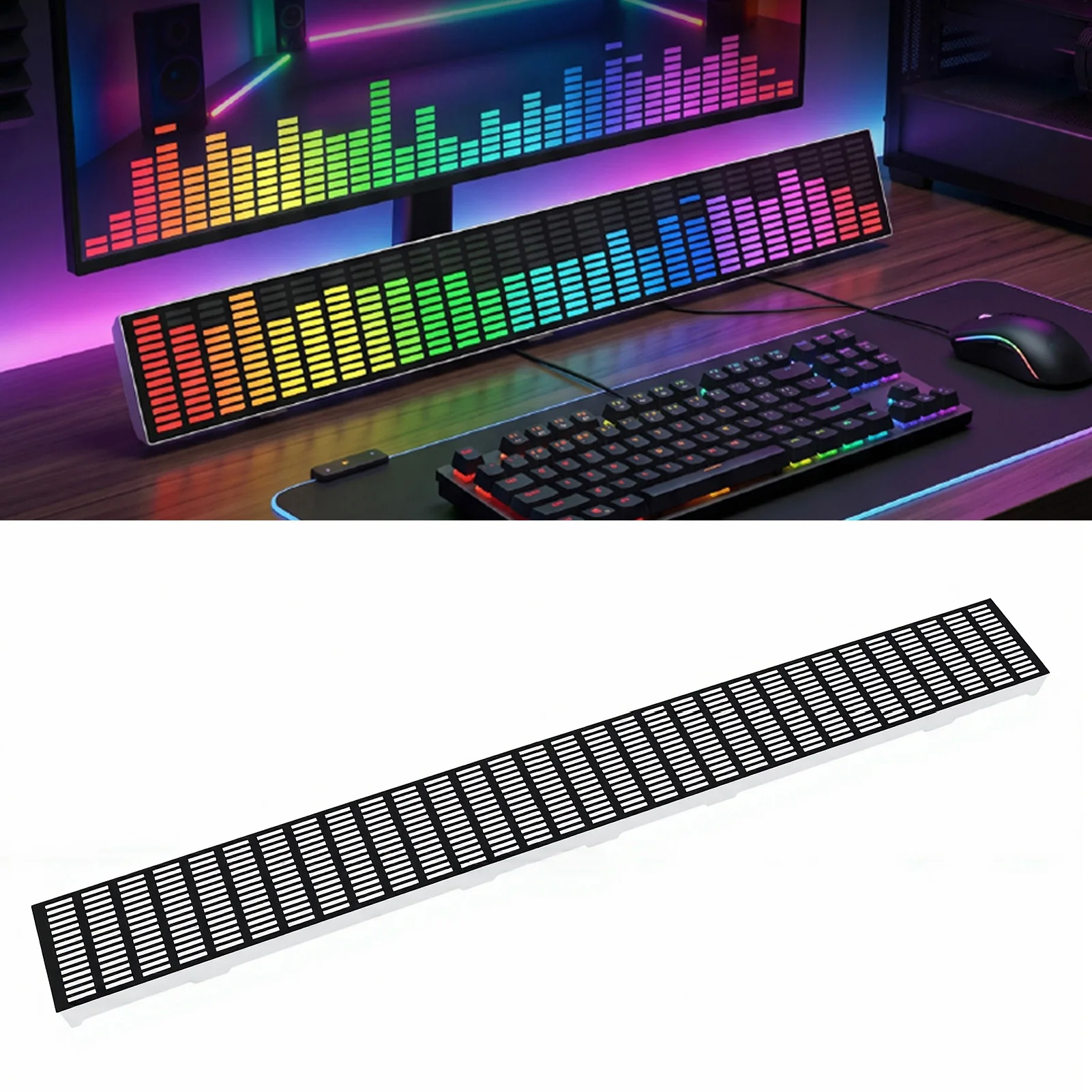 Sound Control Music Spectrum Display Light Type C Music Rhythm Sound Spectrum Analyzer For Gaming Room Car Decoration