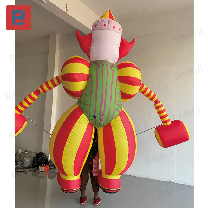 Payaso inflables con sopladores, mochilas para caminar para desfile de festivales de Navidad al aire libre, accesorios decorados para eventos y fiestas