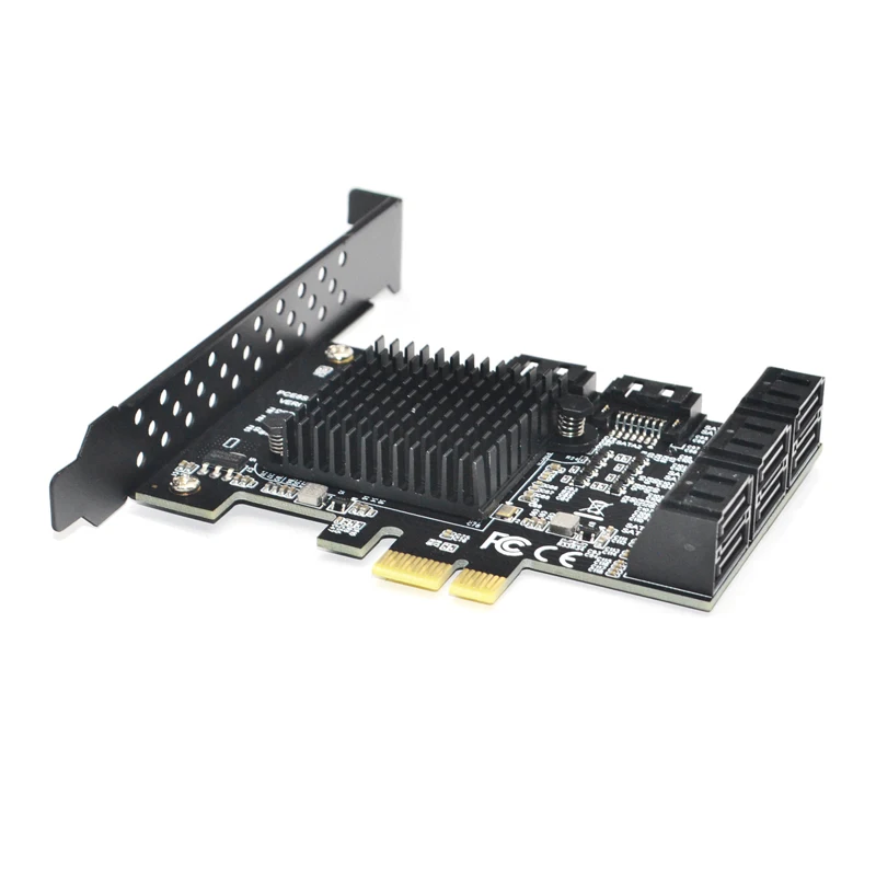 88SE9215 Chip 8 Ports SATA 3.0 To Pcie Expansion Card PCI Express SATA Adapter SATA 3 Converter With Heat Sink For HDD