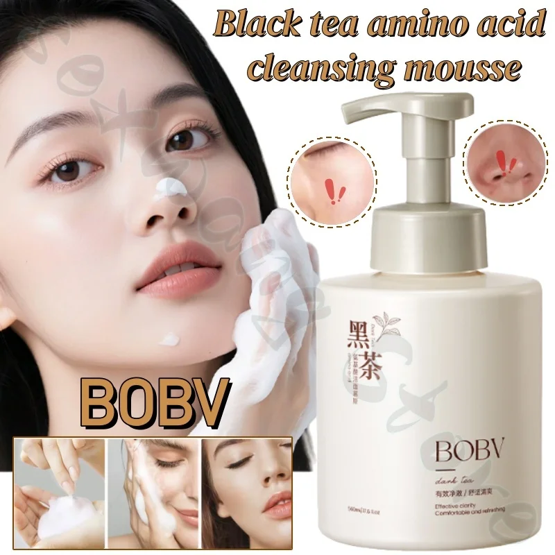 

BOBV Black Tea Amino Acid Cleansing Mousse Gentle Hydrating Moisturizing Oil Control Deep Cleansing Oil Facial Cleanser
