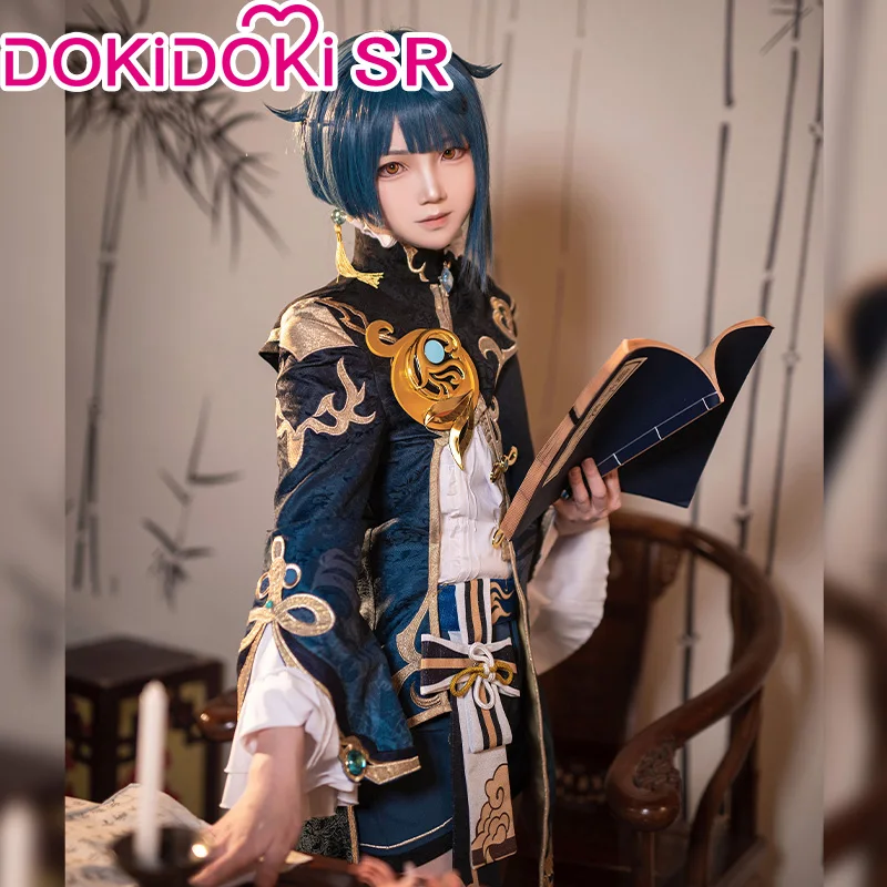 متوفر في المخزون أزياء Xingqiu التأثيرية Genshin Impact التأثيرية DokiDoki-SR Xing Qiu Genshin Impact التأثيرية للهالوين