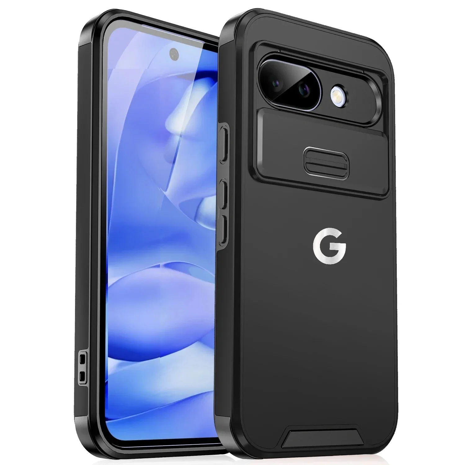 Luxury Armor Rugged PC+TPU OTT-BOX Phone Case For Google Pixel 10A 9 Pro XL 8 Pro Push Lens Window Shockproof Protect Back Cover