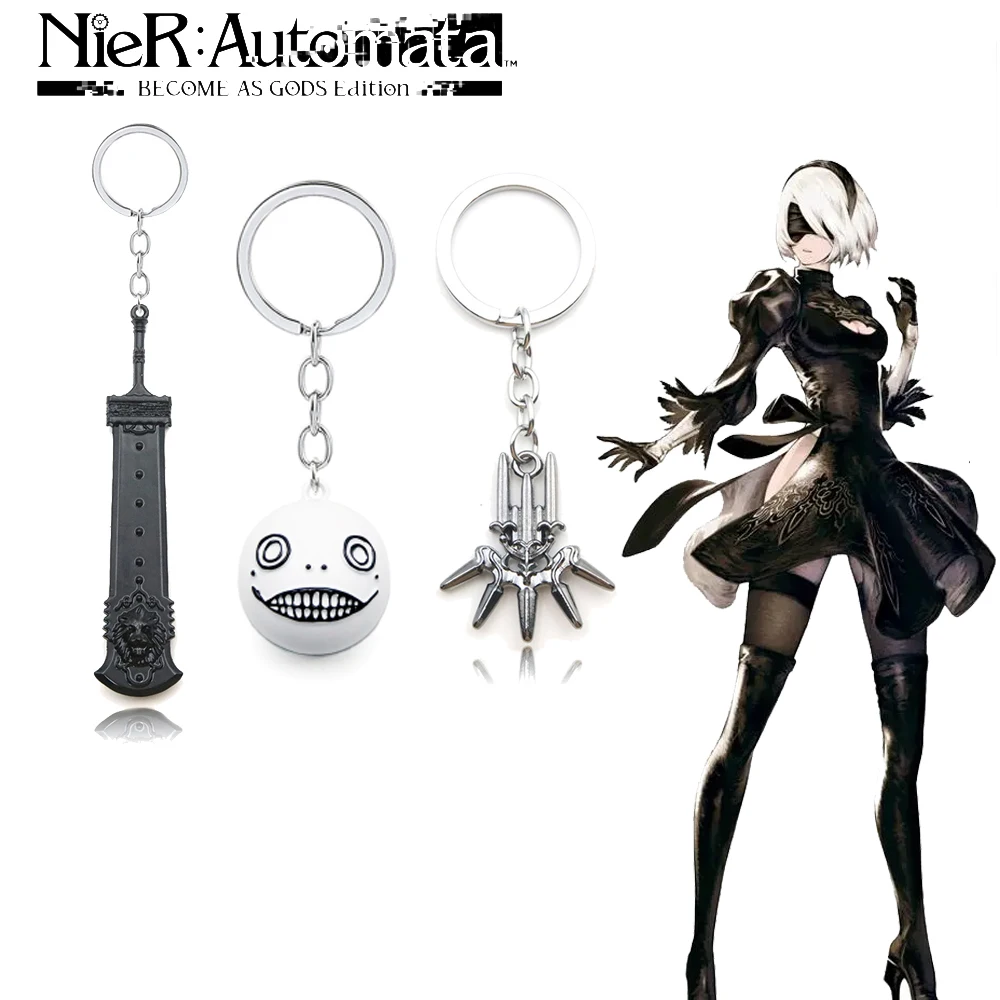 Game NieR Automata YoRHa Keychain Pendant No. 2B Beastlord Sword Oddity Emil Metal Box Necklace Cosplay Props Fans Gift Jewelry