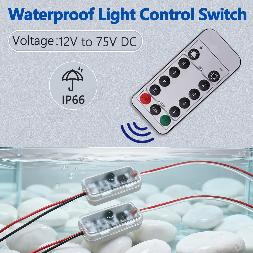 IP66 Waterproof Light Sensor Switch Auto On/Off Photocell Light Control Outdoor Indoor Lighting 12V-75V DC 3A