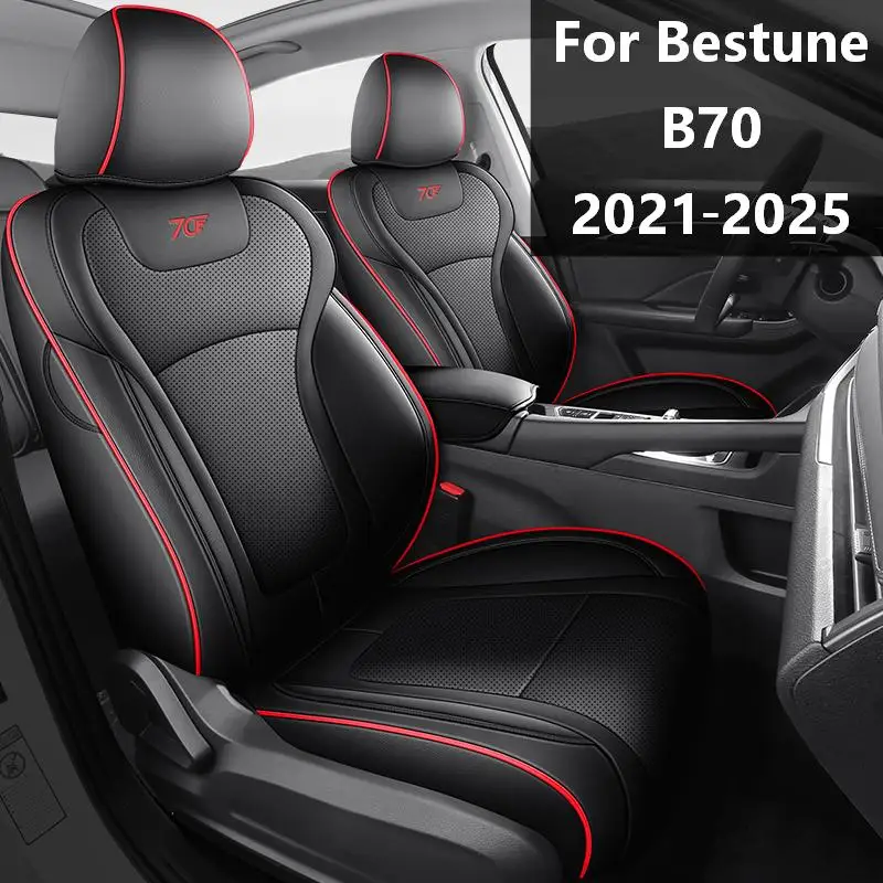 5‑Seat Automobile Full Surround PU Leather Seat Cushion Covers Anti‑Dirt Protector Fit for Bestune B70 2021‑2025 Interior Parts