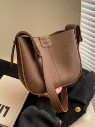 Borse Vintage per donna borsa a tracolla in pelle PU con struttura alla moda borsa a secchiello femminile di grande capacità novità