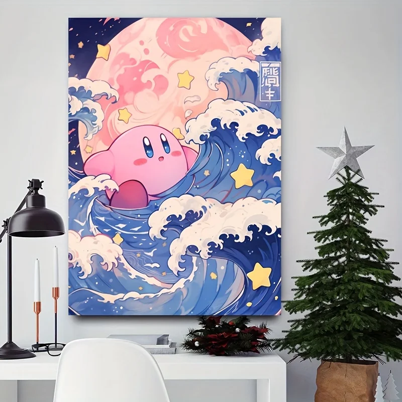 

Cartoon Anime Pokemon Games Sea Wave Kirby Poster Wall Art Prints Canvas Painting Wall Decor Bedroom Living Room Home Decor