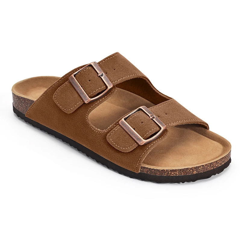 Bebealy Fashion Cork Mules Sandals Classic Clogs Beach Sandals Outdoor Casual Suede Flat Sandals With Arch Support Potato Shoes