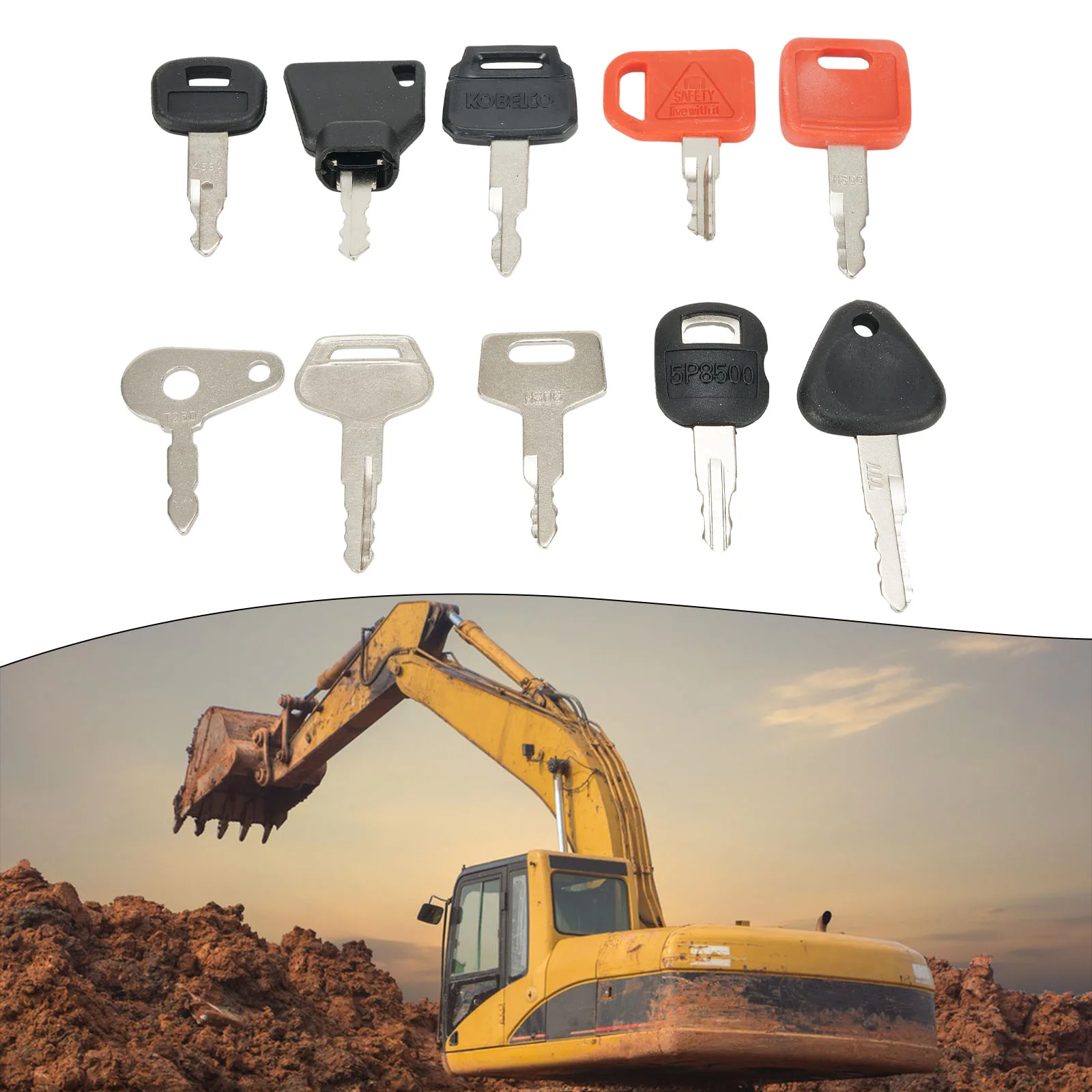 10Pcs Key Machinery Master Key Set For Agricultural And Heavy Plant Machinery Universal Ignition Switch Spare Keys