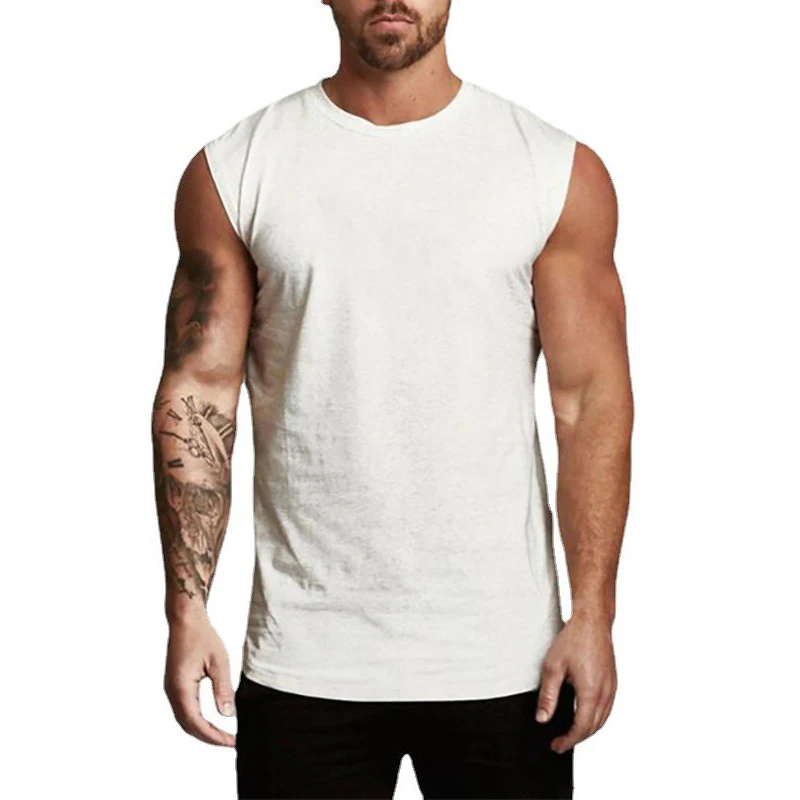 Muscleguys Gym Fitness Runnning Sleeveless Shirt Workout Muscle Vest Men\'s Casual Tees Tops