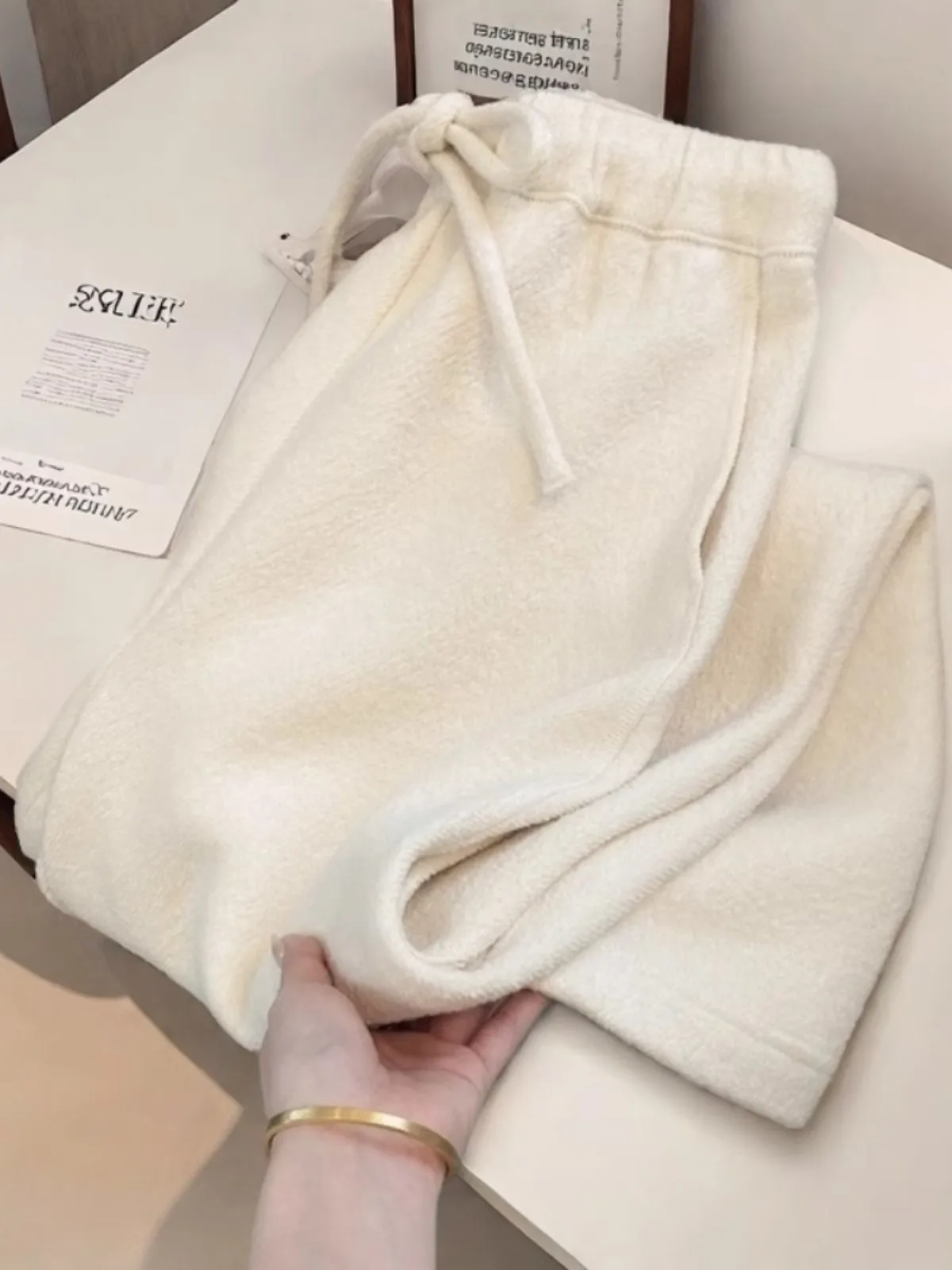 

Широкие брюки для девочек, женские зимние плюшевые подкладки, уютная ночная рубашка с эластичной резинкой на талии, софтшелл для отдыха, утолщенная шерпа, свободная OL