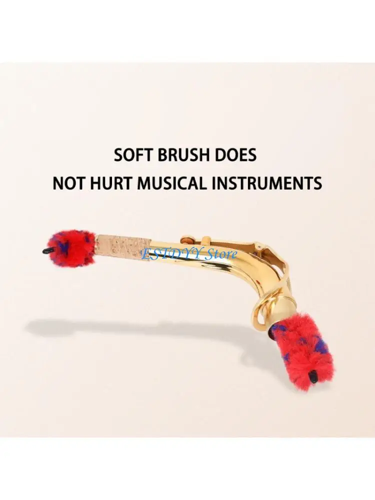 G6DE Bendable Saxophone Neck Brush Featuring Wire Core Stylish Cleaning Nylon Texture Suitable for Musical Instruments Use