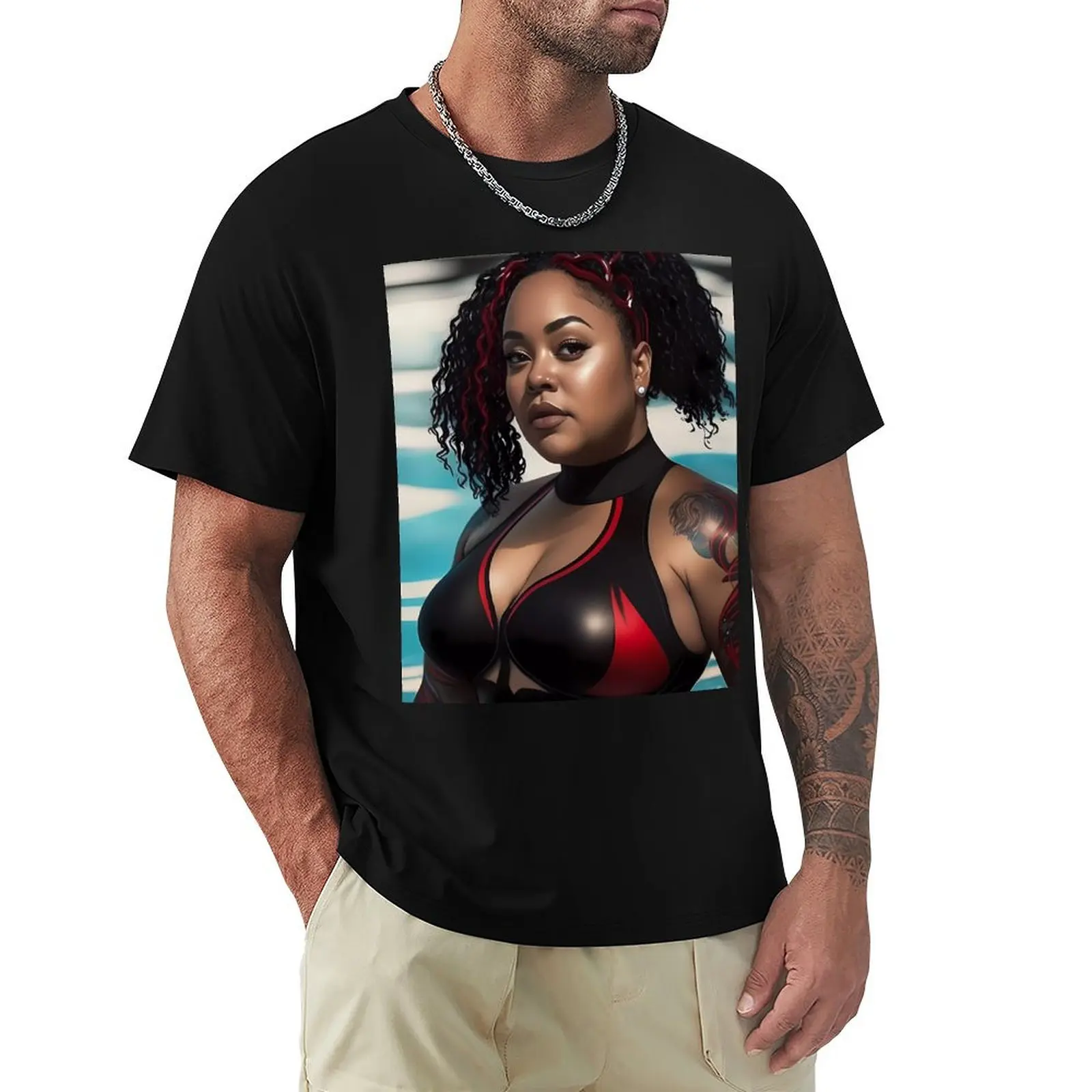 Summer Vibes, Curvy Summer, Copy of Curvy and Beautiful Superwoman, Swimmer Athlete. Female are strong. Sticker T-Shirt
