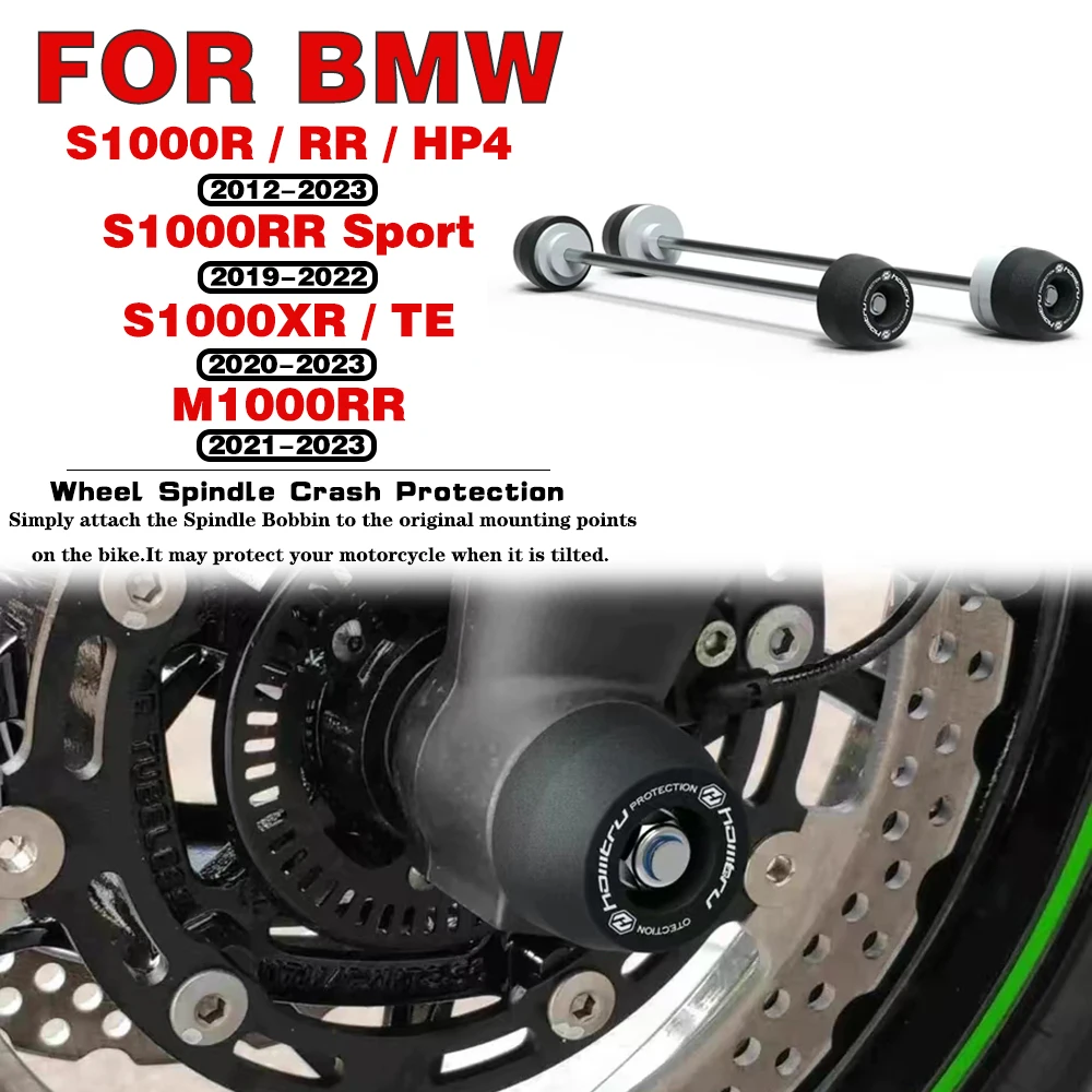 

For BMW S1000RR / HP4 S1000R M1000RR 2013-2023 / S1000XR S1000XR TE 2020-2023 Front Rear Wheel Spindle Crash Protection