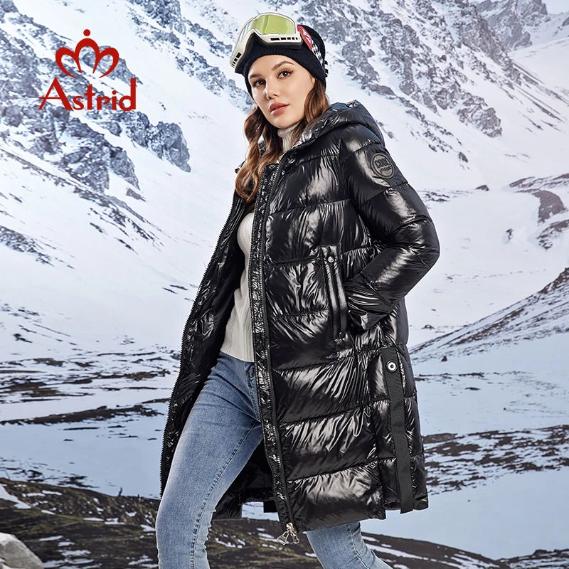 Imagem -04 - Astrid 2023 Inverno Nova Jaqueta Feminina Parkas Feminino com Zíper com Capuz Moda Estilo Macio Cabolsas Longos Quentes para Mulher de Alta Qualidade