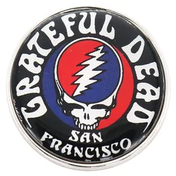 Grateful Dead Badge Steal Your Face san francisco Band Emblem Pinback Round Logo country music Metal Lapel Pin