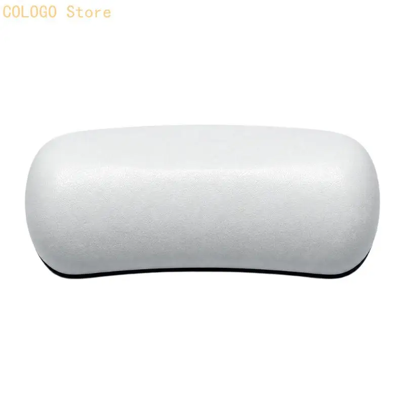 Bath Headrest for an That Is Smooth, with Polyurethane Construction, Two Suction Cups, and a Curved Resting Area for the Neck