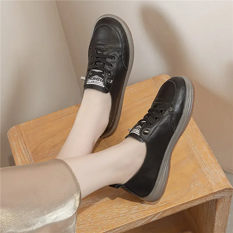 Top Layer Cowhide Women's Shoes Versatile Simple Autumn Leather Shoes Wenzhou