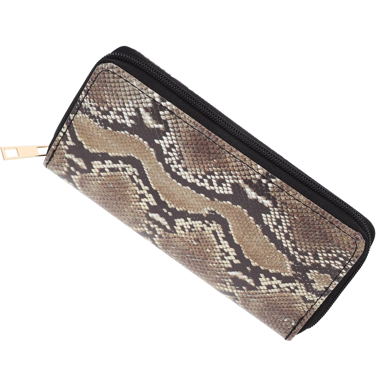 Snakeskin Pattern Women Wallet PU Clutch Purse Zipper Large Capacity Lightweight Practical Durable Gift Party Shopping