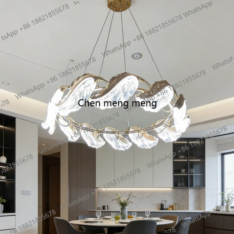 Modern light luxury living room dining room atmosphere villa artistic modeling, simple ornament round bedroom