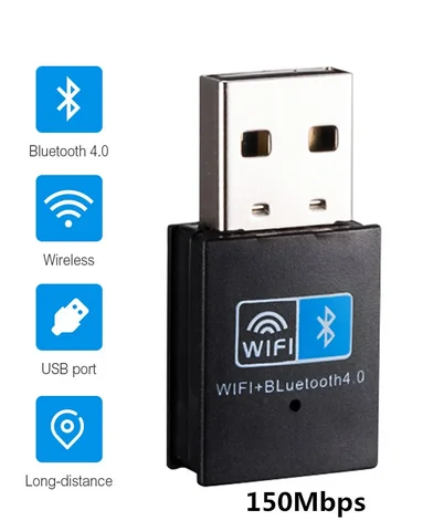 150Mbps WiFi Bluetooth Wireless Adapter Usb Wifi Adapter 2.4G Bluetooth 4.0 Dongle Network Card RTL8723BU for Desktop Laptop PC