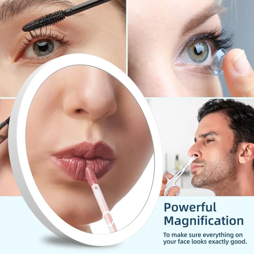 Specchio ingranditore per trucco 30X da 6 pollici con 3 ventose Specchio ingrandito da viaggio Montaggio Specchio cosmetico rotondo Rimozione punti neri