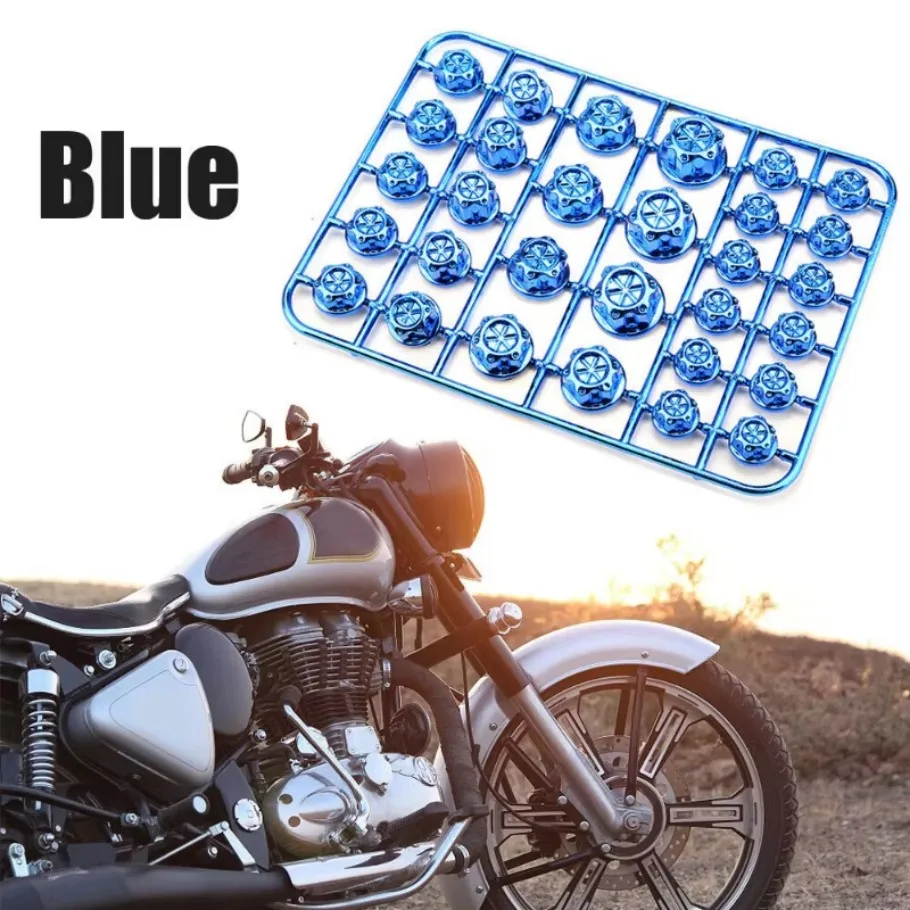 30 piezas de tapa de tornillo para motocicleta y coche, tapas de perno de tuerca de motor, accesorios embellecedores