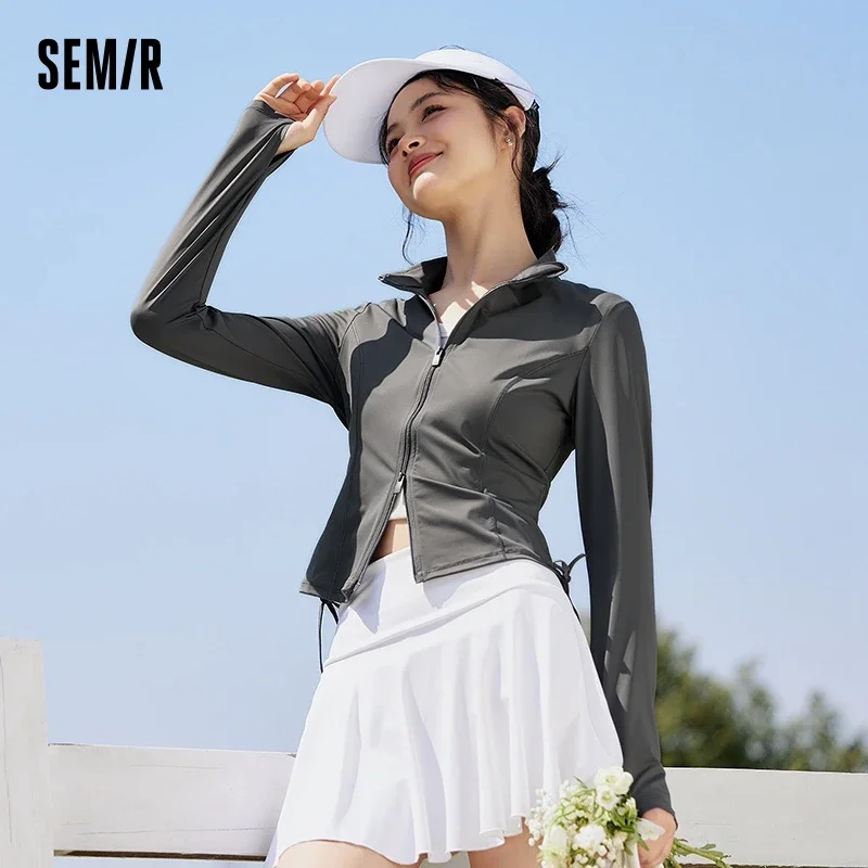 Semir Original Yarn Sunscreen Jacket Female Tight 2024 Summer Cool Feeling Short Thin Sunscreen Jacket Ice Silk Sunscreen