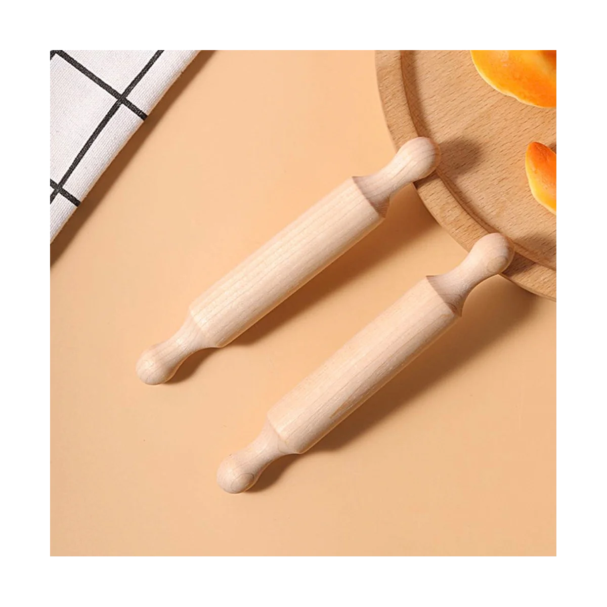 Mini rouleau à pâtisserie pour travaux manuels, petit rouleau à pâte en bois pour enfants dans la cuisine, plaque de cuisson en bois à plusieurs niveaux, 20 pièces