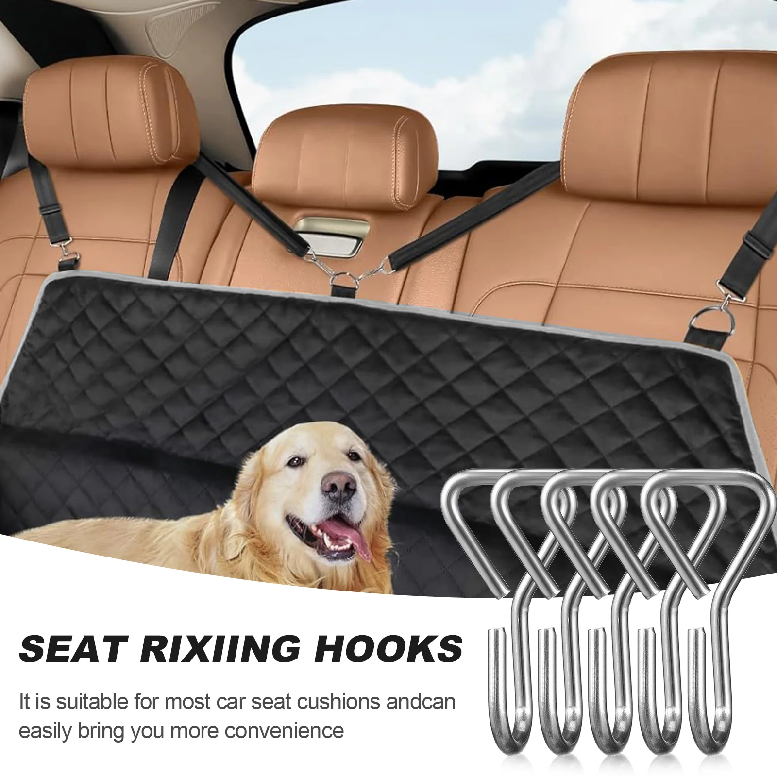 Car Seat Cover Hooks - Metal Cushion Fixing J Hooks for Installation & Replacement (100pcs)