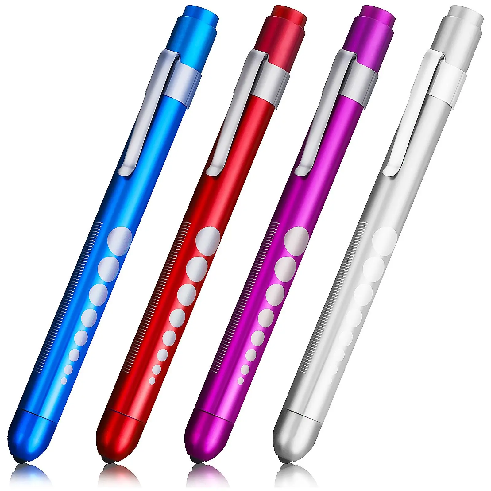 

4 Pcs Pen Light Aluminum Alloy Nursing Supplies Reusable Torch Concave Head Pocket Size Gifts Doctors Nurses Students Veterinary