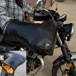 Motorcycle waterproof PU handlebar cover winter battery car windshield gloves warm handle thickening to keep warm and cold-proof