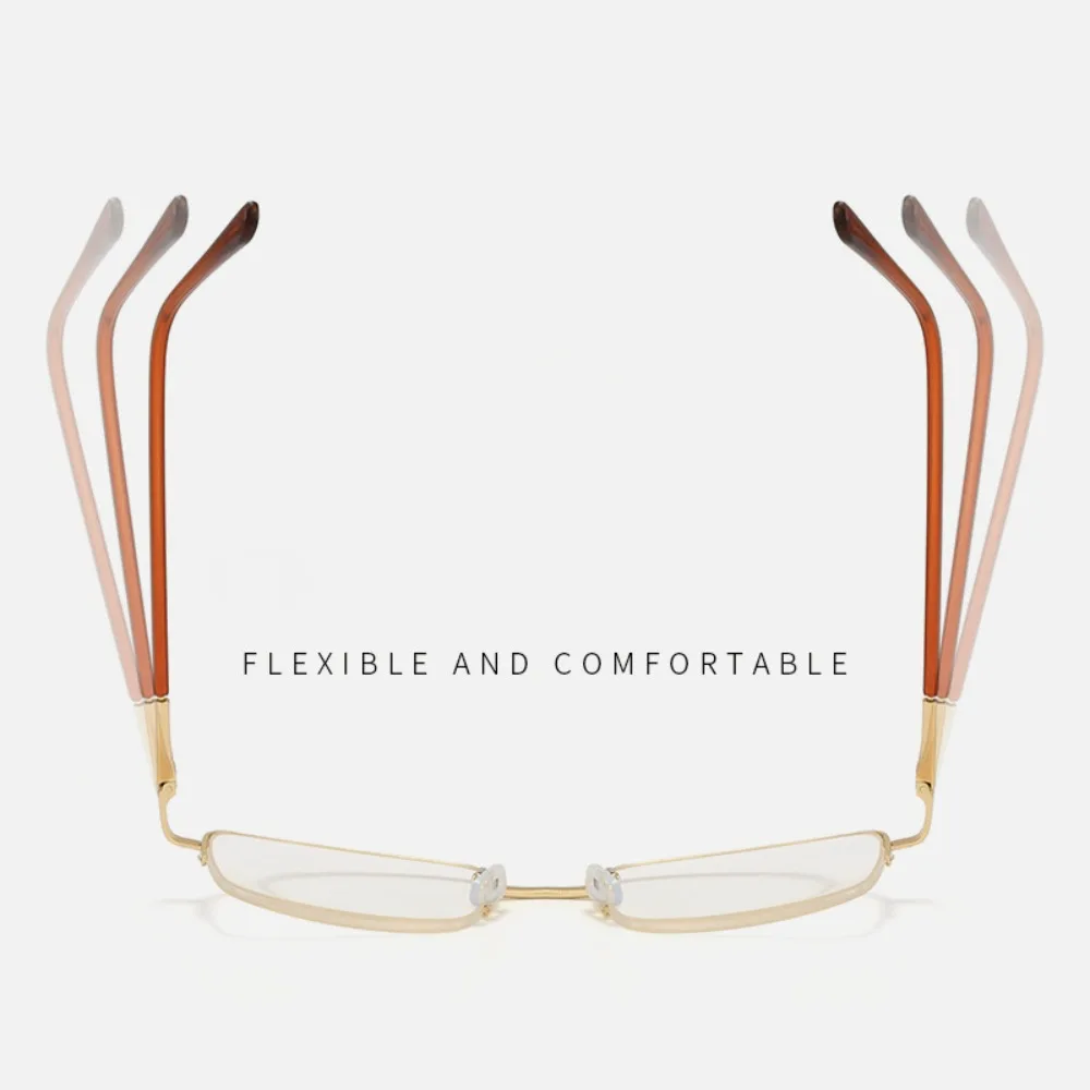 Lente de óculos potência + 50 a + 400 presbiopia óculos cuidados com a visão leve óculos de leitura de clarividente ouro meia armação