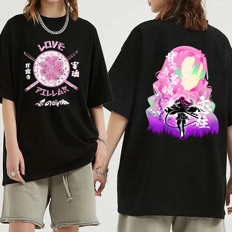 

Популярные футболки с принтом аниме Kanroji Mitsuri, модные женские и мужские повседневные топы, летние футболки в стиле Харадзюку с короткими рукавами