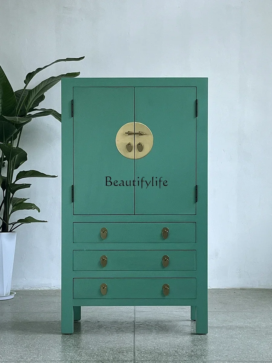 z.New Chinese-style medieval mixed and matched style dining side high cabinet entrance storage decorative cabinet