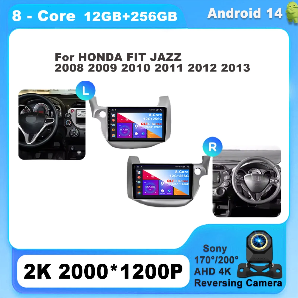 

Android 14 For HONDA FIT JAZZ 2008-2013 Carplay Auto radio Stereo Head unit Multimedia Player 8 CORE IPS Navigation Wireless